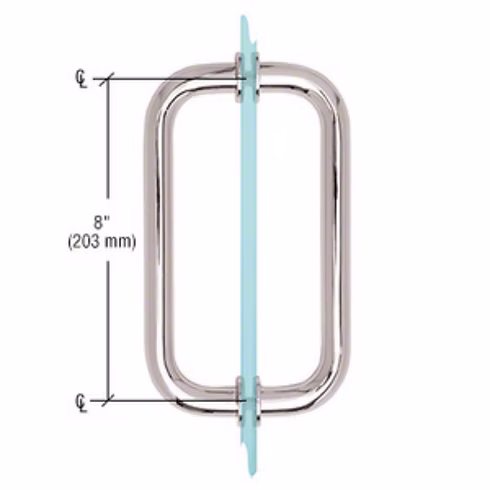 RH Loop Series 8" Tubular Back-to-Back Pull Handle - BM8X8 Comparable
