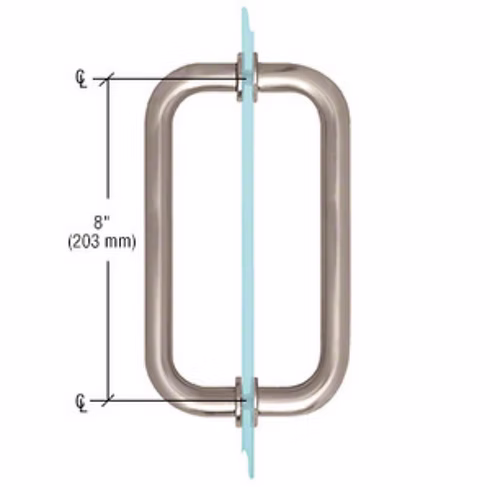 RH Loop Series 8" Tubular Back-to-Back Pull Handle - BM8X8 Comparable view 3