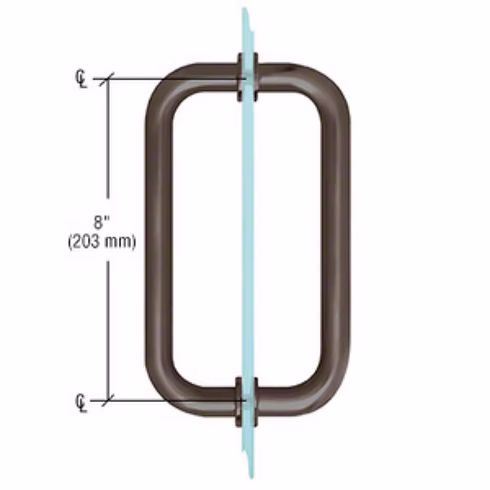 RH Loop Series 8" Tubular Back-to-Back Pull Handle - BM8X8 Comparable view 2