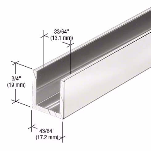 RH U-Channel 1/2" - 95" Length