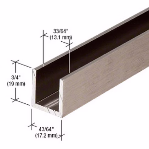 RH U-Channel 1/2" - 95" Length view 4