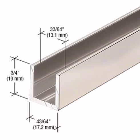 RH U-Channel 1/2" - 95" Length view 2