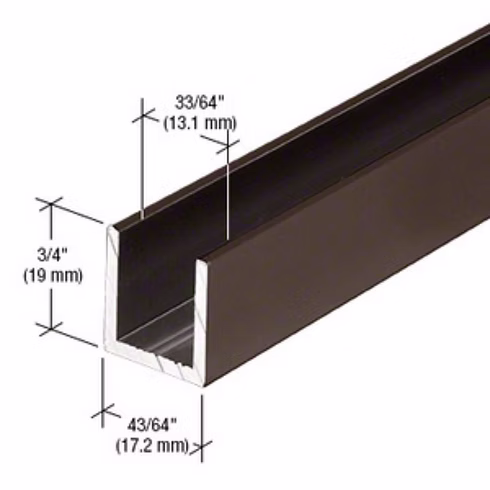 RH U-Channel 1/2" - 95" Length view 3