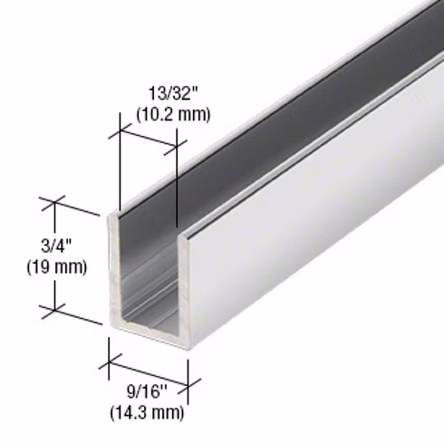 RH U-Channel 3/8" - 95" Length
