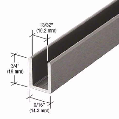 RH U-Channel 3/8" - 95" Length view 3