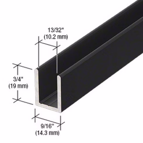 RH U-Channel 3/8" - 95" Length view 4