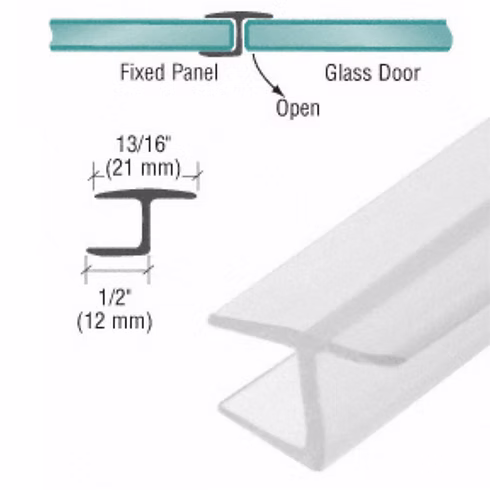 RH - 'Y' Jamb Seal with Soft Leg for 3/8" Glass